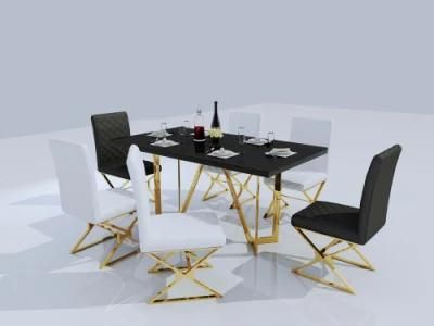 Dining Room Set Luxury Metal Steel Hotel Restaurant Dining Table Dining Furniture Set