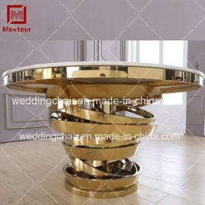 63&quot; Golden or Silver Stainless Steel Dining Table for 10 Peoples