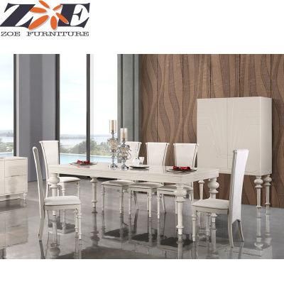 China Foshan Modern Solid Wood and MDF with High Gloss PU Painting Dining Room Furniture