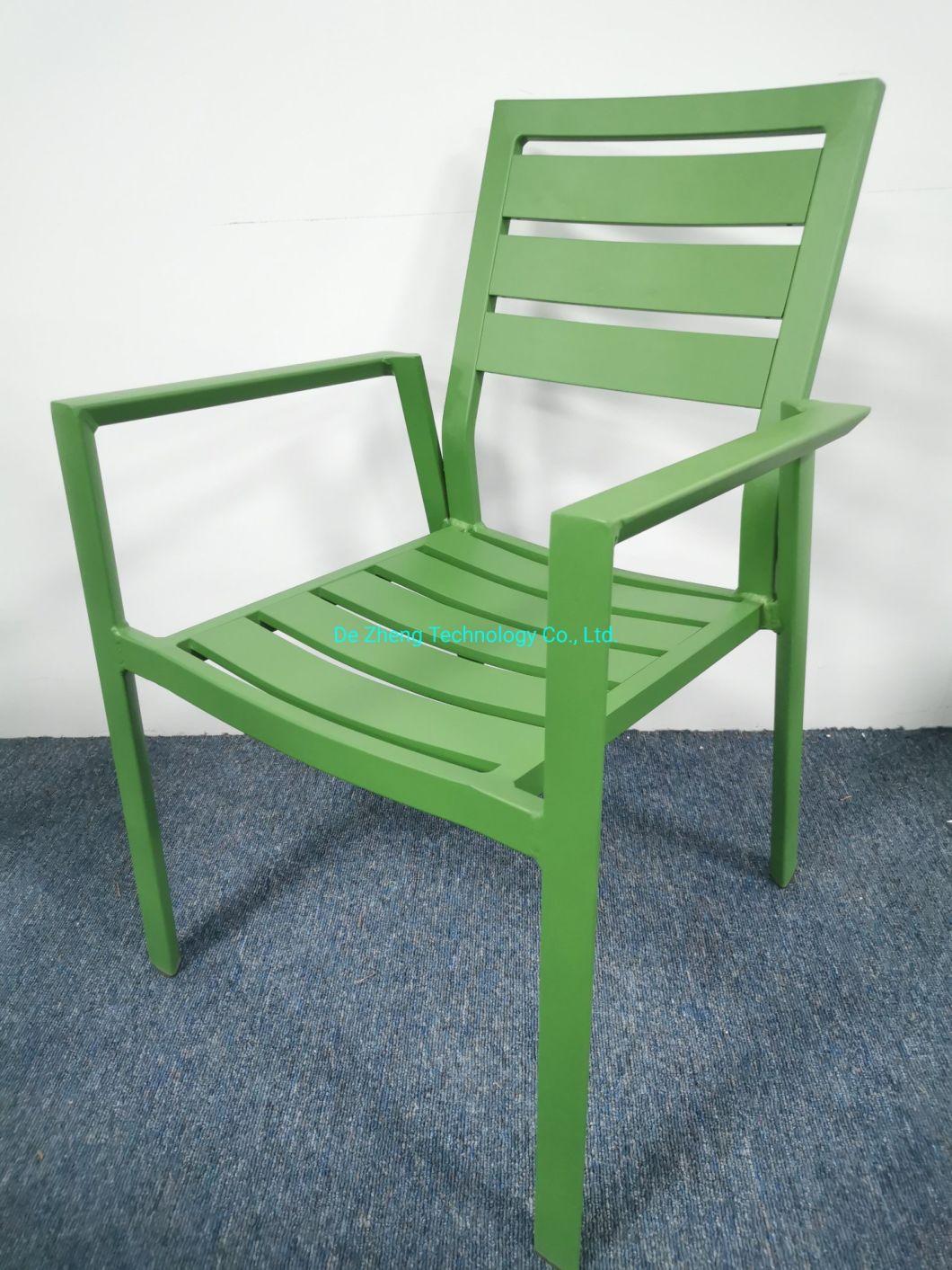 Luxury Modern Colorful Aluminum Outdoor Chairs Garden Aluminum Slats Outdoor Furniture Set
