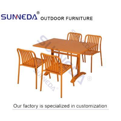 Modern Simple Graden Rattan Square Dining Table and Chair Dining Table Set