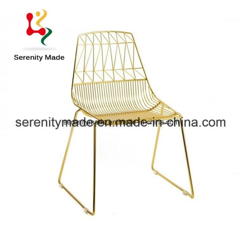 Chinese Stackable Metal Arrow Wire Outdoor Wedding Dining Chair