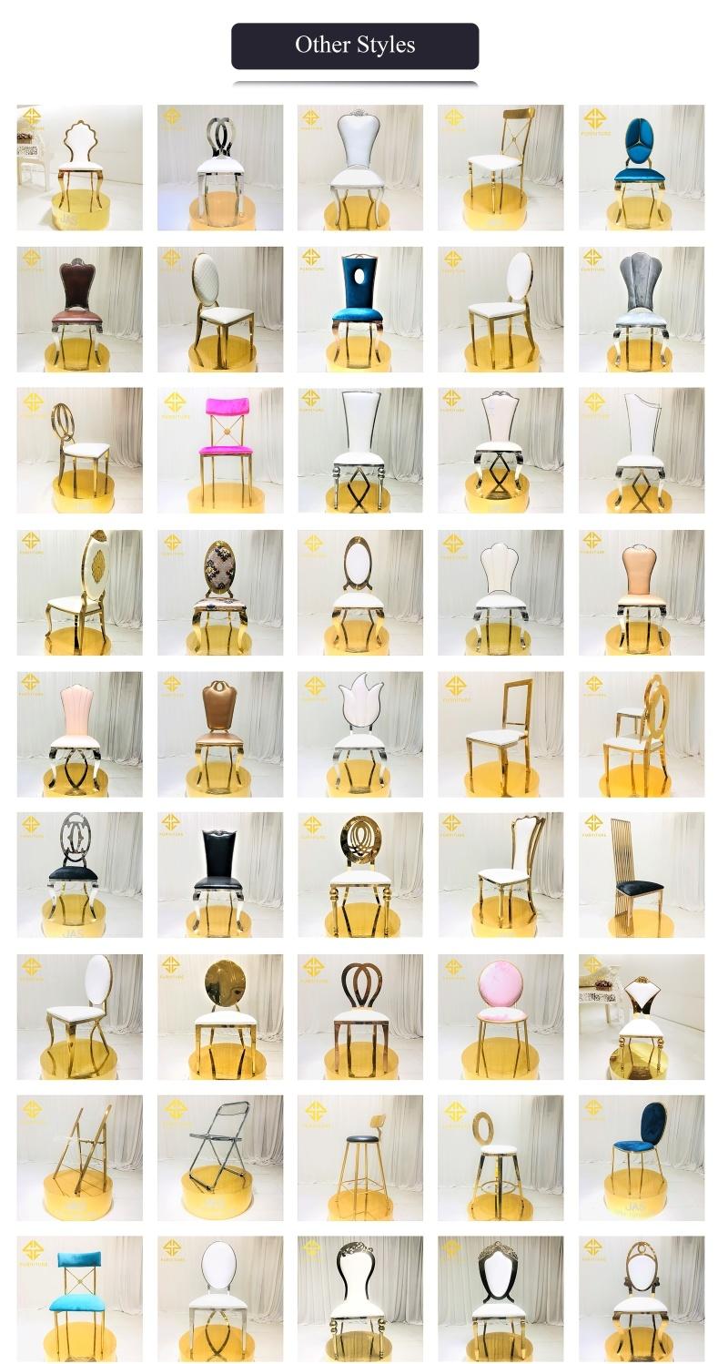 Gold Luxury Stainless Steel Chair for Wedding and Dining Room