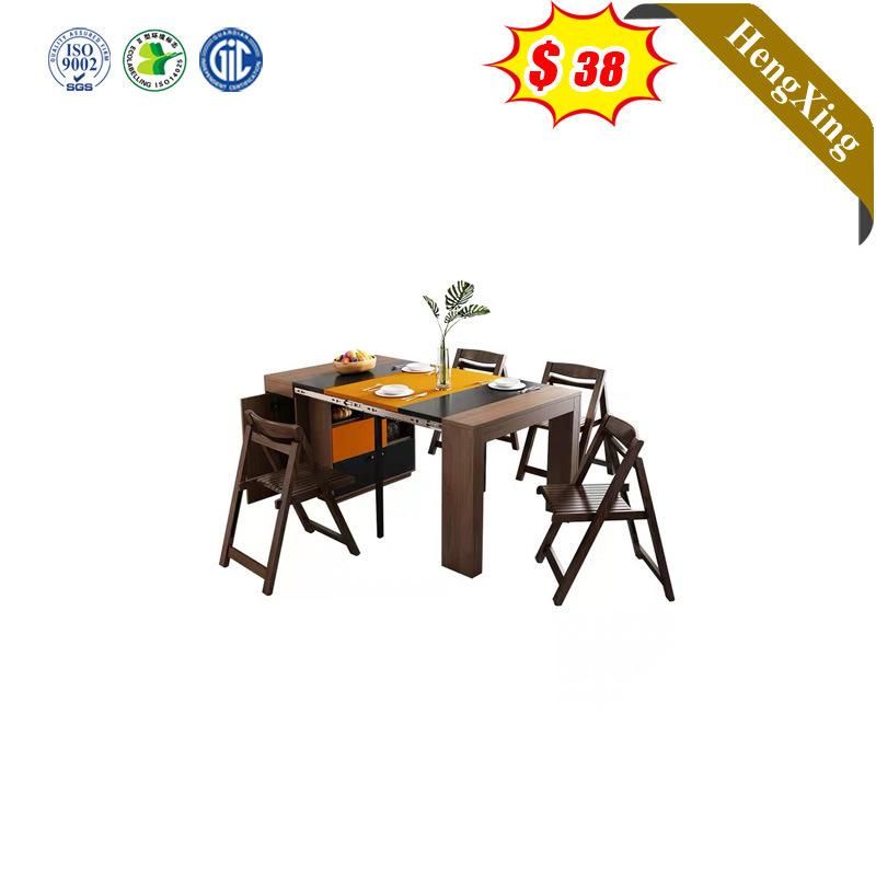 Hot Selling Wooden Outdoor Furniture Restaurant Dining Table with Folding Chairs