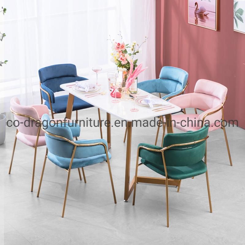 Hot Sale Fashion Dining Furniture Metal Dining Chair with Velvet