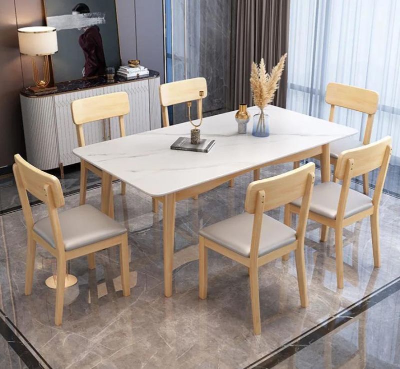 Fashionable Restaurant Home Nordic Style Wooden Furniture Modern Indoor PVC/Leather Hotel Restaurant Dining Chair Dinner Chair Chinese Furniture Modern Chairs