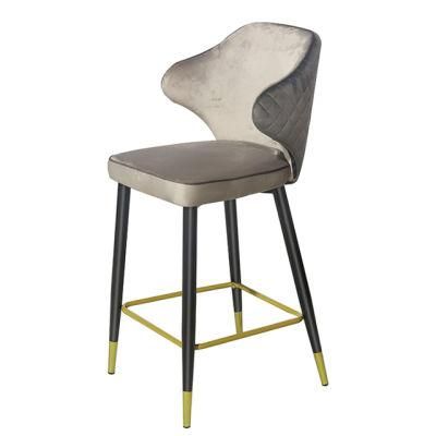 American Modern Deluxe Bar Chair Velvet Fabric Chair