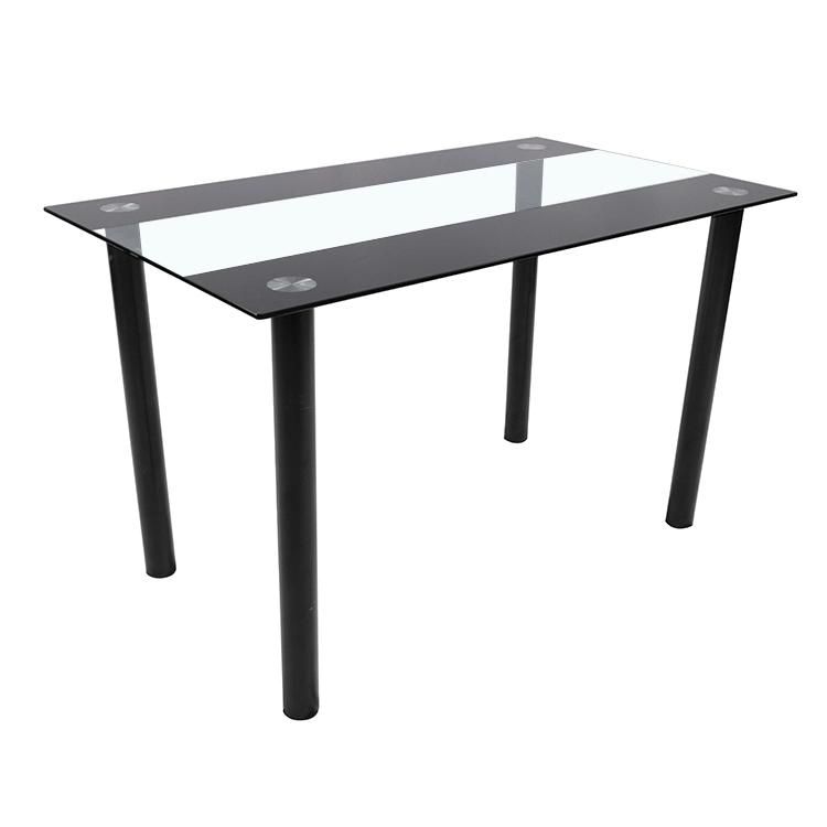 Modern Design White and Black Dining Table with Tempered Glass