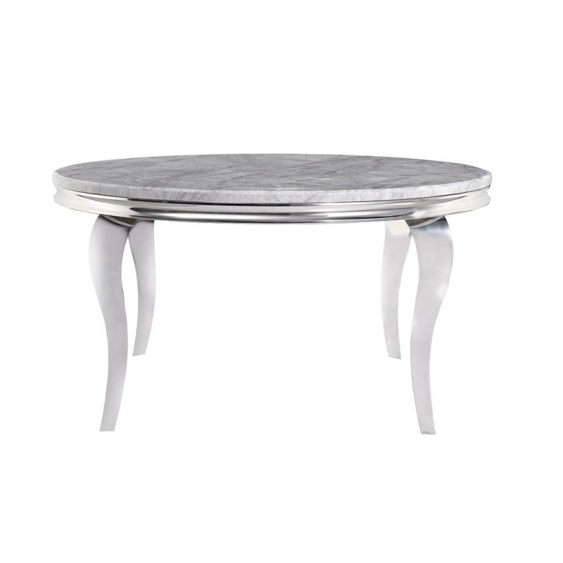 Modern Home Furniture Dining Room Table Sets Stainless Steel Marble Round Dining Table