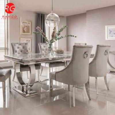 Dining Home Furniture Wholesale Commercial Luxury Table Coffee Table Restaurant Table with 8 Restaurant Dining Chairs