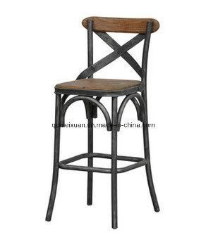 Tieyi High Chair Leisure Cafe Bar Bar Chair Solid Wood Chair Backrest X (M-X3397)