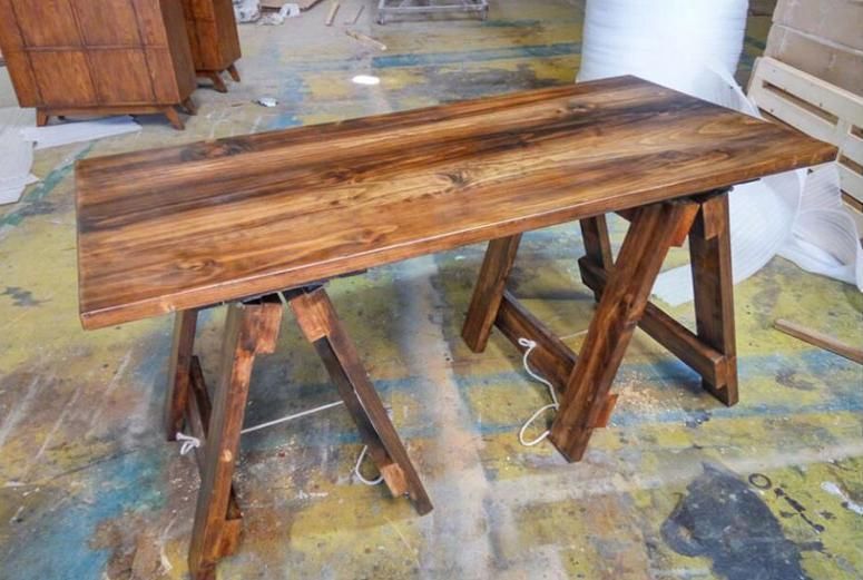 Coffee Shop Furniture Dark Oak Painted Timber Dining Table Top