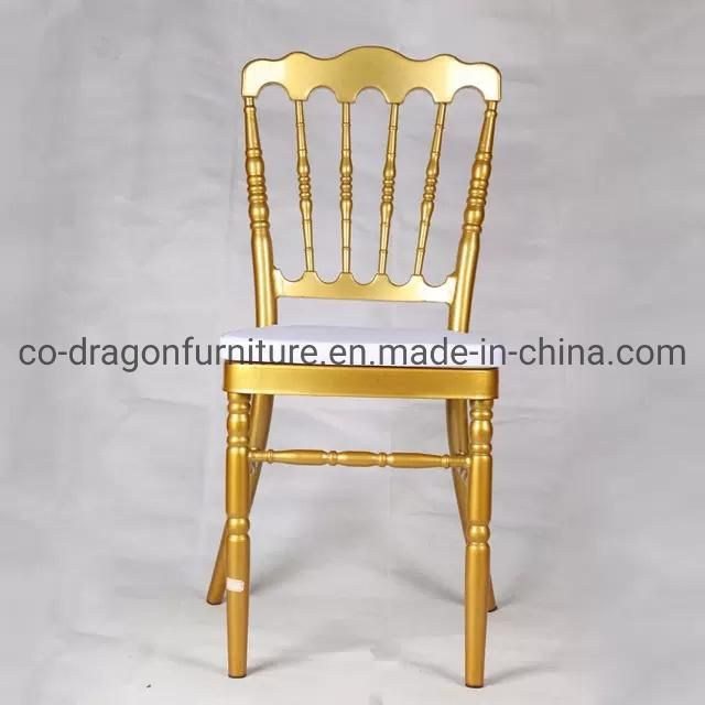 China Wholesale Wedding Furniture Steel Frame Dining Chair with PU