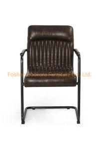 Industrial Furniture Loft Style Metal Leather Dining Armchair