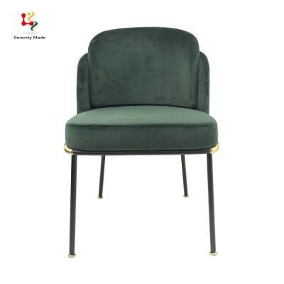 Nordic Style Velvet Upholstered Seat Hotel Bar Restaurant Dining Chair