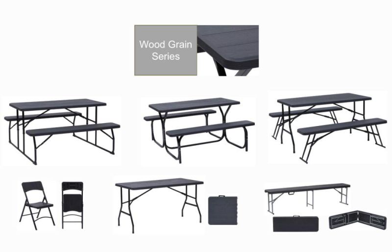 Outdoor Furniture Children Plastic Folding Camping Picnic Beer Table and Bench