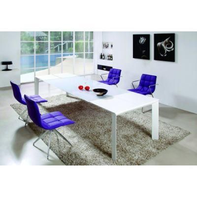 Custom Morden Metal Glass Extend Dining Table