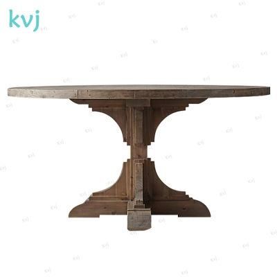 Kvj-7242 French Vintage Rustic Dining Room Reclaimed Elm Table