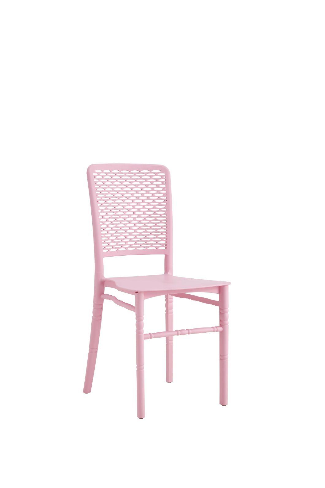 Colored Dining Room Plastic Leisure Chair/Plastic Chair with Plastic Seat