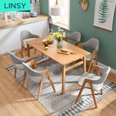 Linsy Small Apartment Modern Contemporary Walnut Wooden Dining Table Sets Designs Ls046r1