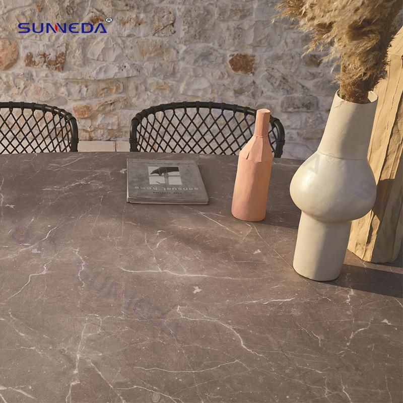 Woven Rope Aluminum Chair Sintered Table Dining Set