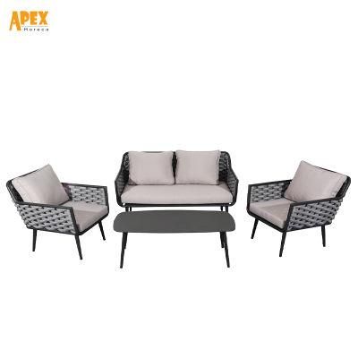 Aluminum Rope Rattan Sectional Designer Luxury Sofa Set