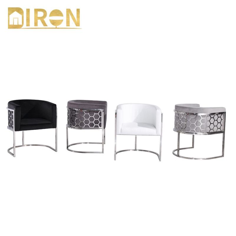 Hotel Furniture Modern Design Stainless Steel Base Dining Chair for Project