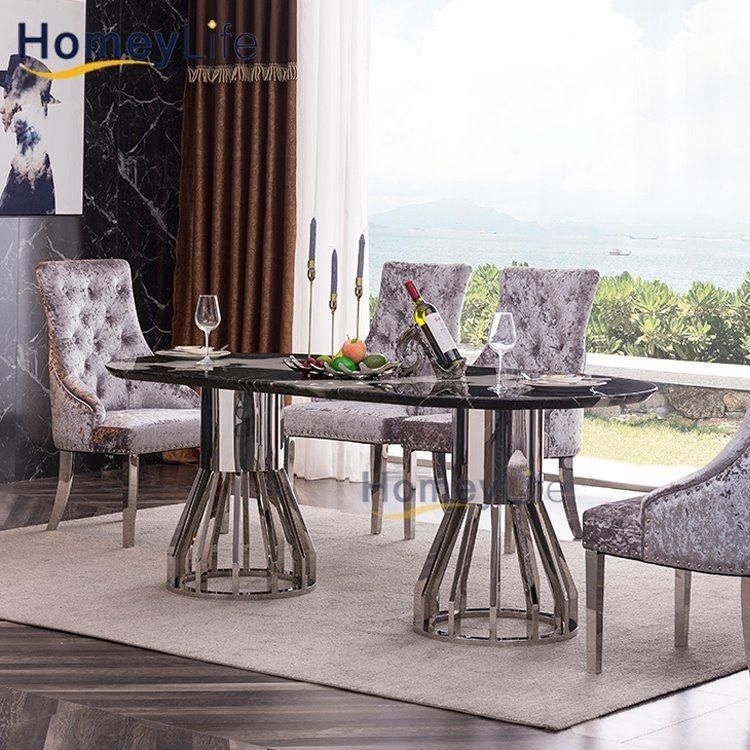 European Italian World Market Home Furniture Round Marble Dining Table