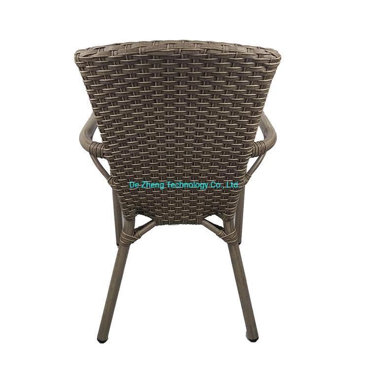 Outdoor Rattan Garden Furniture Strong Heavy Duty Stackable Aluminum Wicker Dining Furniture