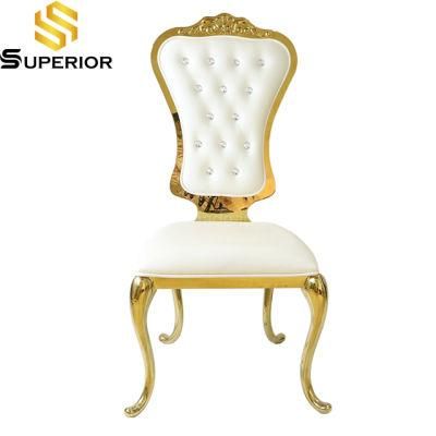 Factory Wholesale Furniture Stainless Steel Wedding Dining Luxury Chair