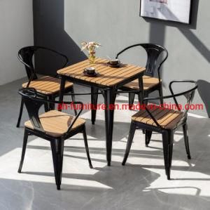 Iron Dining Room Wood Dining Table and Chair