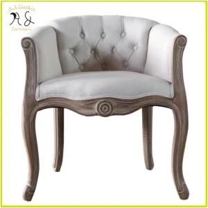 Western MID-Century Vintage Solid Ash Wood Tufted Armchair Sofa Chair