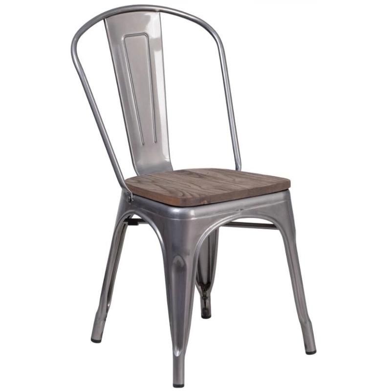 Wholesale Restaurant Industrial Metal Iron Steel Tolixs Chair in Copper/Gunmetal/Colorful Industrial Style Metal Dining Chair