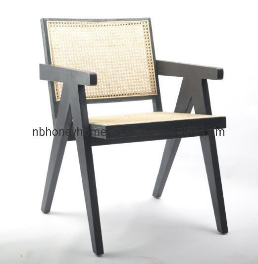 Popular Dining Room Furniture Rattan Seat Rattan Back Arm Chair