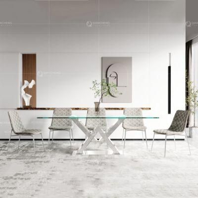 Complete 1.8m Large Long Rectangle Kitchen Mirror Dining Table Set