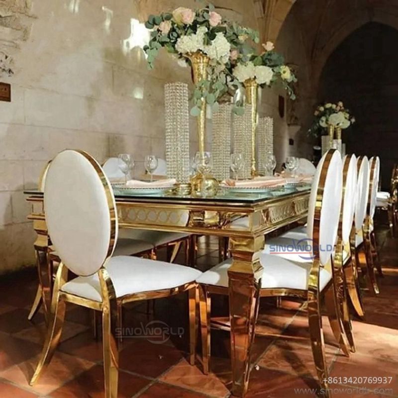 Hotel Furniture Restaurant Dining Event Gold Wedding Stainless Steel Chair