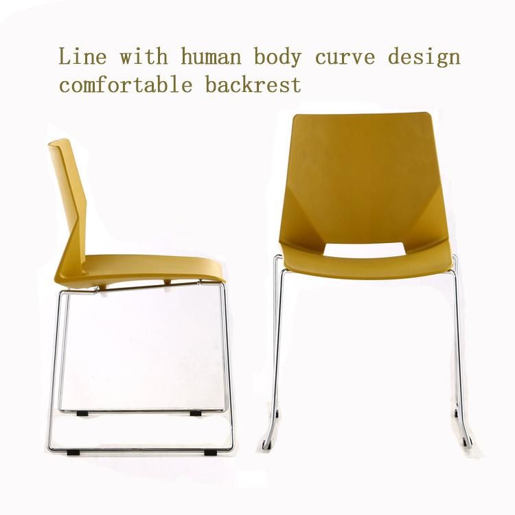 Leisure Outdoor All Plastic Yellow Stool Back Custom Manager Office Chair