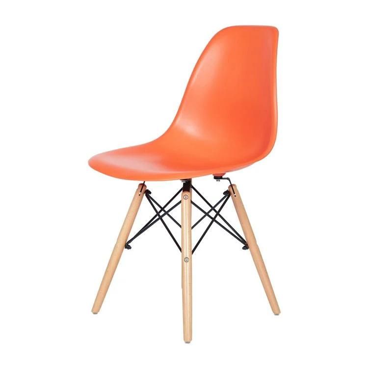 Cheap Classical High Quality Modern Design Plastic Emes Modern Colored PP Beech Wood Legs Dining Chair