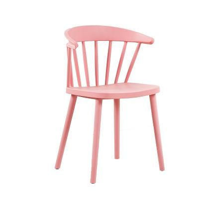 Modern Wood Leg Office PP Shell Orange Dining Chair for Restaurant Use