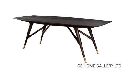 Wooden Modern Home Ash Wood Stainless Steel Furniture Dining Table