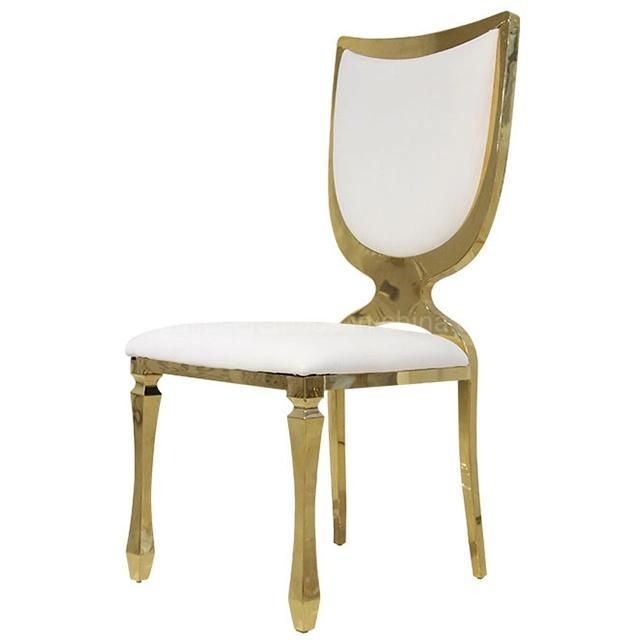 Customized Europe Luxury Stainless Steel Gold Wedding Restaurant Chairs