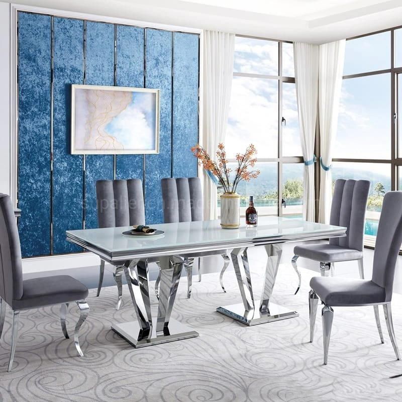 Modern Home Dining Room Set High Back Metal Furniture Chair