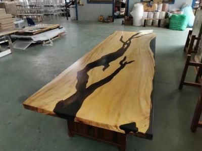 Coffee Table Epoxy Filled Wood Top Resin Table