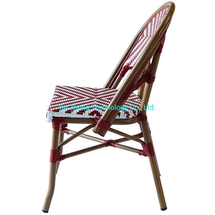 Heavy Duty Outdoor Cafe Restaurant Dining Plastic Rattan Garden Chair Garden Wedding Furniture with Bamboo Painting