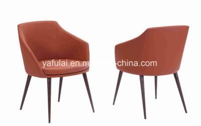 Modern PVC Armchair with Cushion Metal Dining Furniture From China