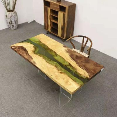 Strength Manufacturers Direct Selling Features Solid Wood Resin Epoxy Table