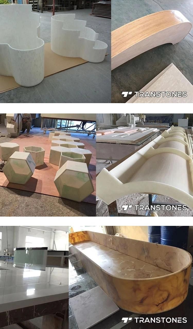 White Alabaster Stone Marble Translucent Resin Panel Alabaster Acrylic Sheet for Kitchen Table