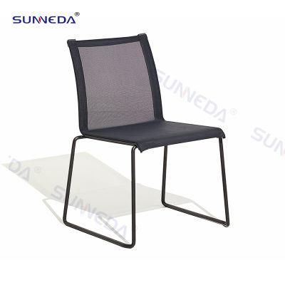 Simple Textilene Fabric Aluminum Dining Chair Outdoor Furniture