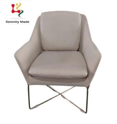 New Arrival Modern Style Commerical Office Reception Lounge Hotel Room Home Furniture Fabric Upholstery Metal Frame Sofa Chair