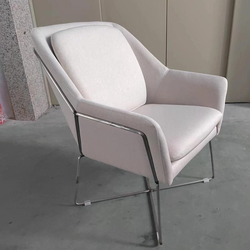 Special Design Colorful Fabric with Metal Base Commercial Lounge Dining Arm Chair